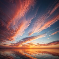 Fototapeta premium Calm and Tranquil Sunrise Sky with Vibrant Colors