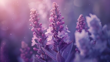 Close up of a lavender lilac flower blooming in a spring garden