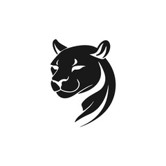black and white Puma icon logo illustrations