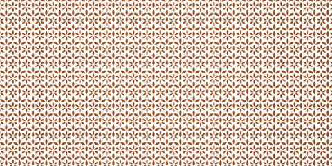 Golden vector seamless pattern with small diamond shapes, floral silhouettes. Simple texture.	