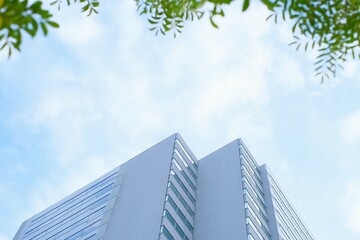 modern office building against blue sky