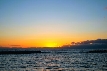 Fototapeta premium sunset over the sea of Morito ,Hayama, Japan