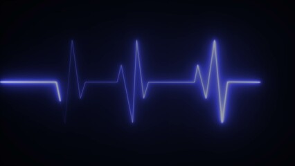 Illustration of the heartbeat and pulse rate signal of an abstract neon energy.