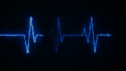 Illustration of the heartbeat and pulse rate signal of an abstract neon energy.
