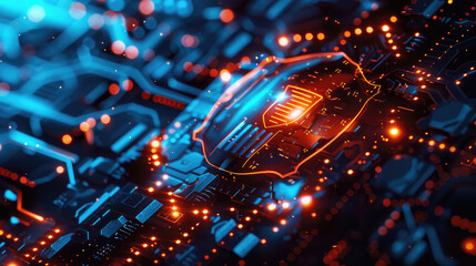 Futuristic Cyber Security Shield Background