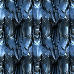 Fototapeta premium Abstract Futuristic Robotic Armor Network. Seamless Repeatable Background