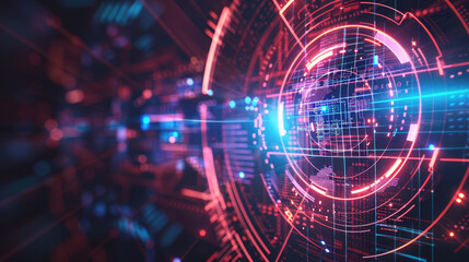 Futuristic Cyber Security Shield Background