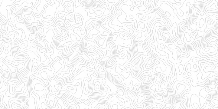 Vector geography landscape Topo contour map on white background, Topographic contour lines. Seamless pattern with lines Topographic map. Geographic mountain relief diagram line wave carve pattern.