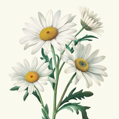High-Resolution Vintage Daisy Illustration

