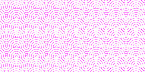Overlapping Pattern Minimal diamond geometric waves spiral and abstract circle wave line. pink color seamless tile stripe geometric create retro square line pattern white background.