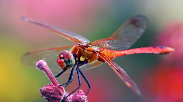 Dragonfly darter spotted among Dutch garden