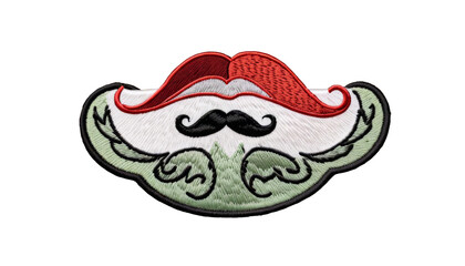 transparent embroidered badge patch background moustache element embroidery patchwork stitched snake isolated white animal reptile object earthworm worm cobra nature python black wild