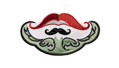 transparent embroidered badge patch background moustache element embroidery patchwork stitched snake isolated white animal reptile object earthworm worm cobra nature python black wild