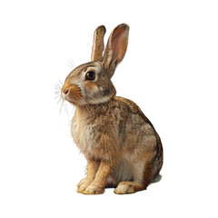 Obraz premium A photo of a fluffy rabbit all alone against a clean white background