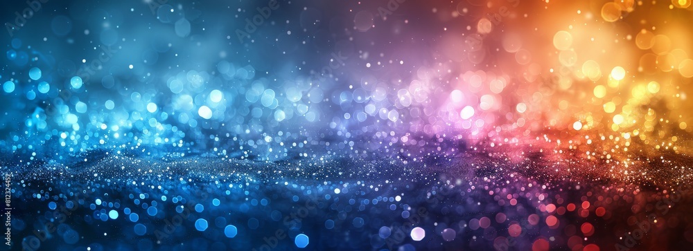 Aufkleber glowing lights particle and bubbles bokeh background, shiny glamour bubble particle isolated in glow