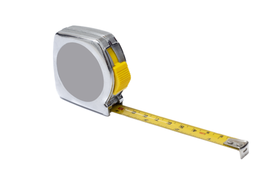 a ruler with a yellow tape measure is shown on a white background