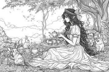 Let your child's imagination soar with this delightful winter princess coloring page. The charming princess is set in a magical snowy wonderland, ready to be brought to life with colors.