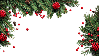 evergreen holiday red berries space branches background copy pine christmas wood tree decoration branch fir green frame new wooden border year winter white celebration card old spruce holly isolated