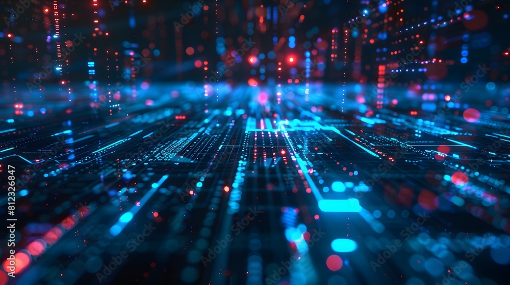 Aufkleber big data and artificial intelligence concept. machine learning and cyber mind domination concept in 