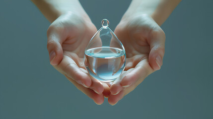 Clean Water Drop: World Water Day Campaign Hands delicately holding a pristine water drop, symbolizing the importance of clean water and participation in World Water Day initiatives