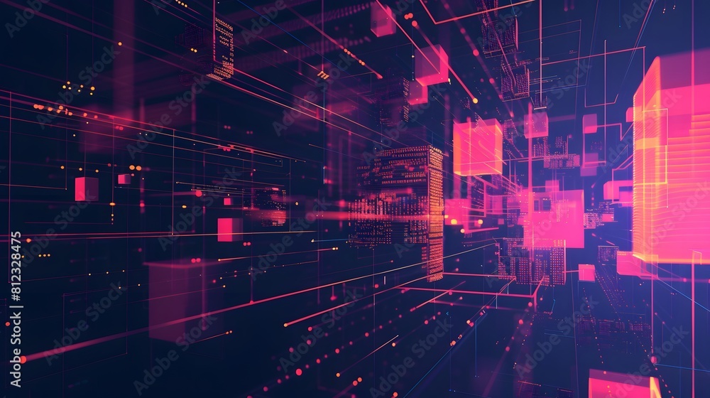 Aufkleber big data and artificial intelligence concept. machine learning and cyber mind domination concept in 
