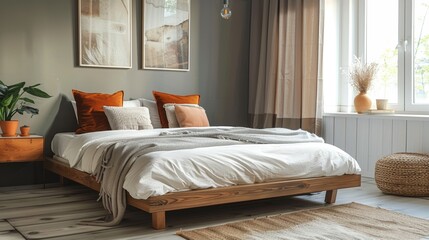 **_The bed is made of natural wood. It has a simple and elegant design. The bed is perfect for a modern bedroom. It is also very comfortable to sleep in._**