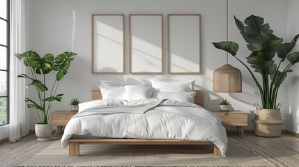 The bed is made of wood and has a white duvet cover,luxury apartment comfortable suite lounge