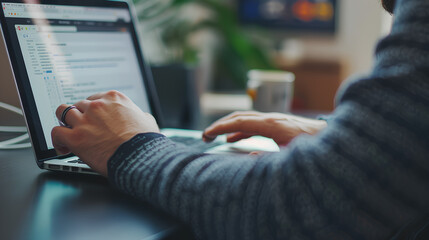 Email Accessibility: An inclusive image showing a person using assistive technology to read and respond to emails