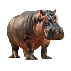 Obraz premium A large, horned rhinoceros stands alone against a transparent background