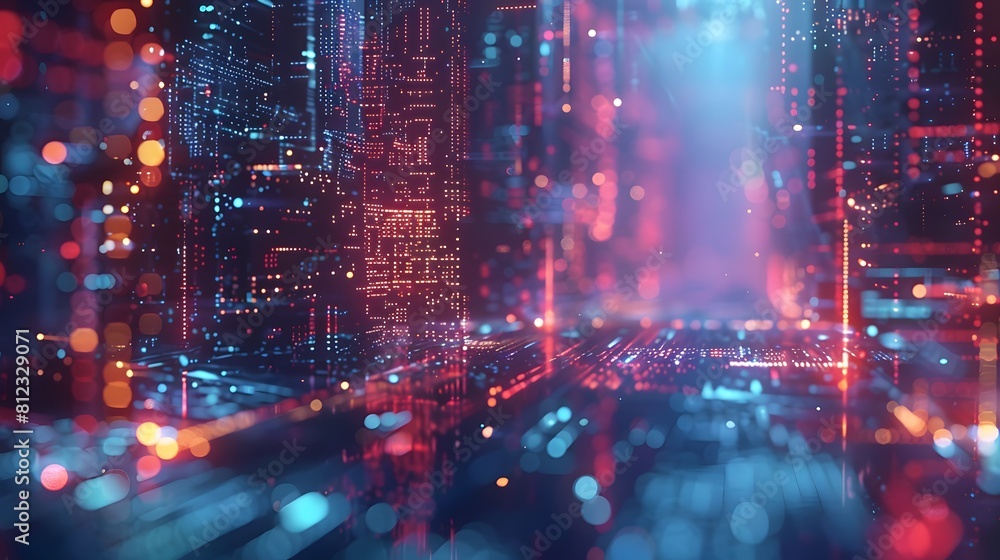 Aufkleber big data and artificial intelligence concept. machine learning and cyber mind domination concept in 