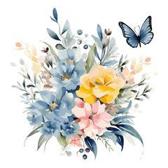 a painting of flowers and butterflies is shown in this image