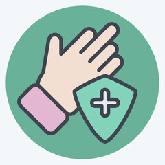 Fototapeta premium Icon Protection 2. related to Hygiene symbol. color mate style. simple design illustration
