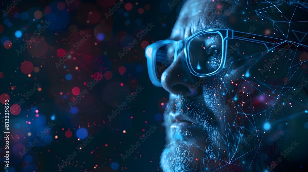 Aufkleber big data and artificial intelligence concept. machine learning and cyber mind domination concept in 