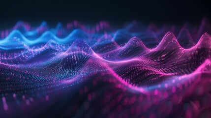 Computer Generated Wave in Pink and Blue