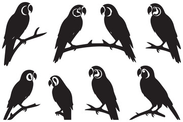 parrot silhouettes Vector Illustration