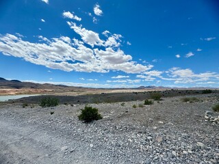 an oasis in the middle of the wild desert - a lake in the Las Vegas desert