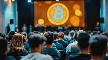 Naklejka premium Seminars and Talks on Cryptocurrency Innovations