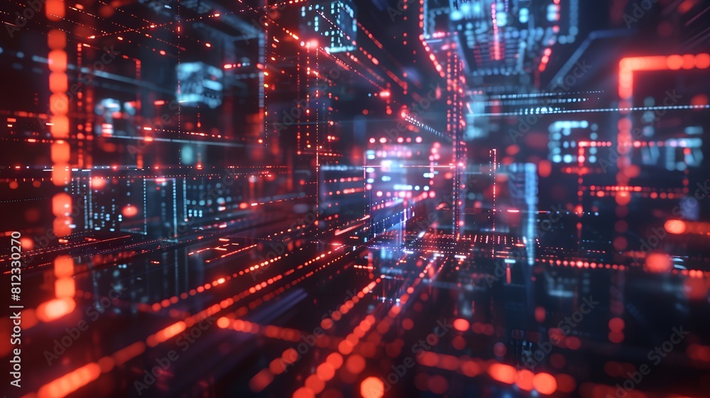 Aufkleber big data and artificial intelligence concept. machine learning and cyber mind domination concept in 