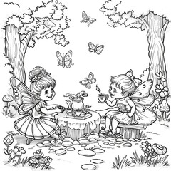 Transport your child to a world of wonder with this enchanting coloring picture. Watch as a group of various butterflies flutter around a sunny meadow, filled with wildflowers 