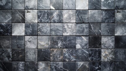 Black and white square marble tiles create an elegant and modern look for any room.