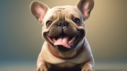 French Bulldog Funny Mischievous Cartoon Character - Generative AI