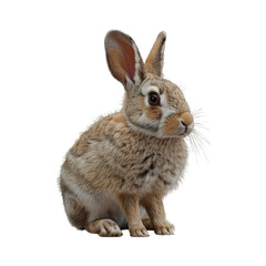 Obraz premium Adorable white rabbit with fluffy fur, isolated on a transparent background