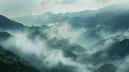 Obraz premium mountain landscape with mist