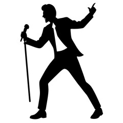 a pop singer dancing in the street with a microphone, showcasing dynamic dance moves and singing passionately