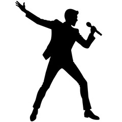a pop singer dancing in the street with a microphone, showcasing dynamic dance moves and singing passionately