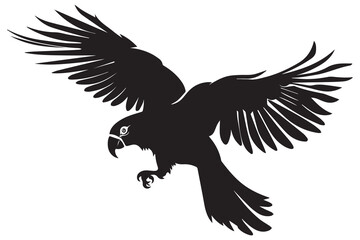 silhouette of Parrot Vector Illustration
