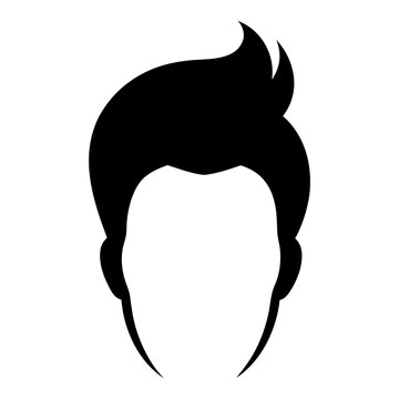 recommend clip art: Pompadour haircut silhouette vector silhouette, modern style black colour silhouette, white background