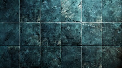 Teal ceramic tiles with a rough texture.