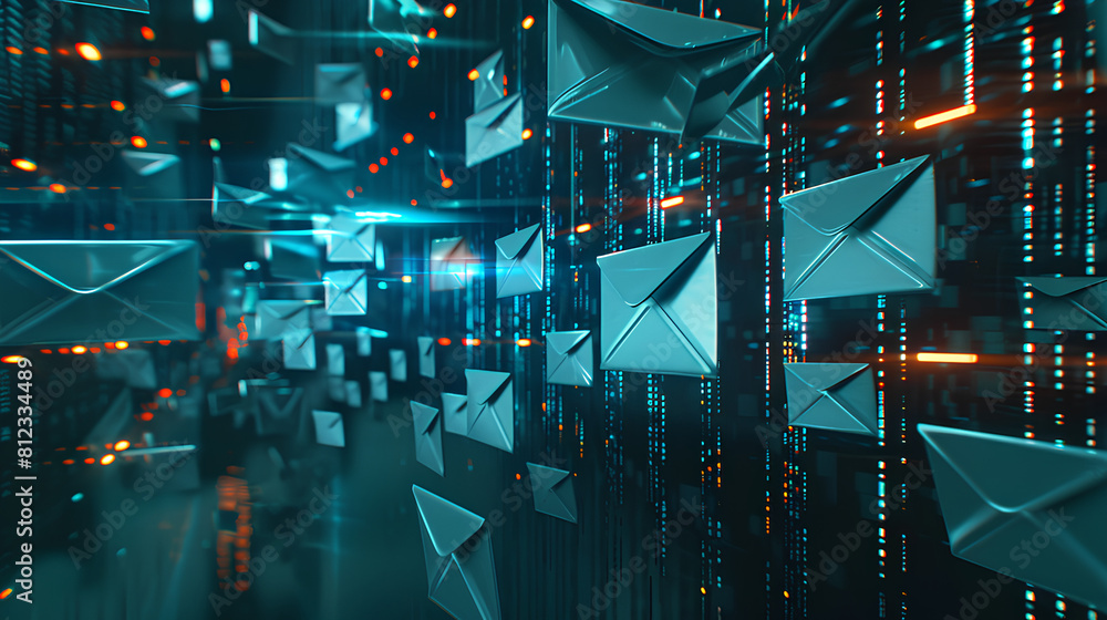 Poster unknown emails screenshots or visual representations of email inboxes flooded with unknown or suspic