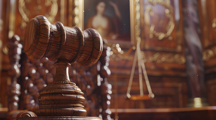 Tax Law: Judge's Gavel as a symbol of legal system, Themis is the goddess of justice and wooden stand with text word